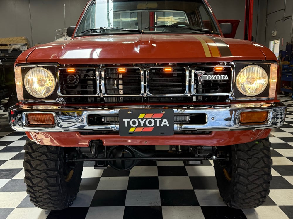 H4 Round Headlights Close Up